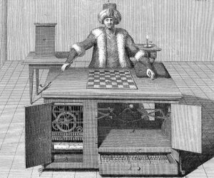 Ilustración de el autómata llamado "El Turco"